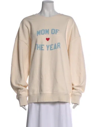 Pre-owned Favorite Daughter Graphic Print Crew Neck Sweater In Neutral