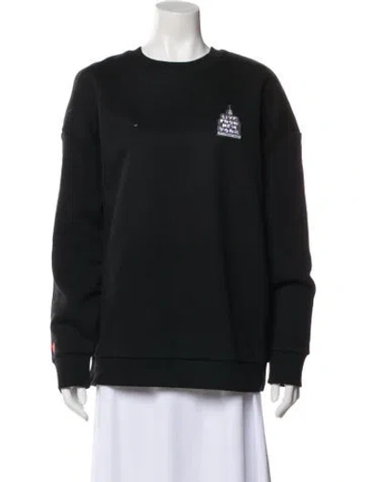 Pre-owned Favorite Daughter Graphic Print Crew Neck Sweatshirt In Blue