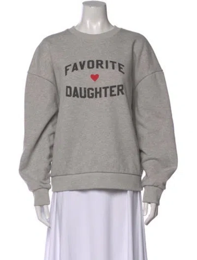 Pre-owned Favorite Daughter Graphic Print Crew Neck Sweatshirt In Gray