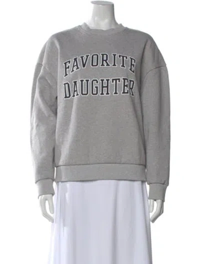 Pre-owned Favorite Daughter Graphic Print Crew Neck Sweatshirt In Gray