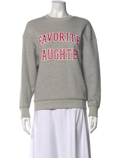 Pre-owned Favorite Daughter Graphic Print Crew Neck Sweatshirt In Grey