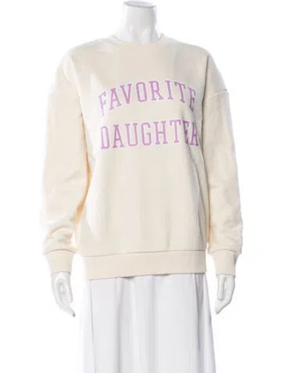 Pre-owned Favorite Daughter Graphic Print Crew Neck Sweatshirt In Neutral