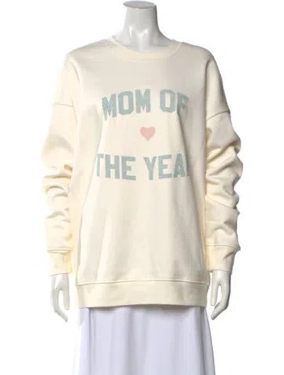 Pre-owned Favorite Daughter Graphic Print Crew Neck Sweatshirt In Neutrals