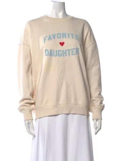 Pre-owned Favorite Daughter Graphic Print Crew Neck Sweatshirt In Neutrals
