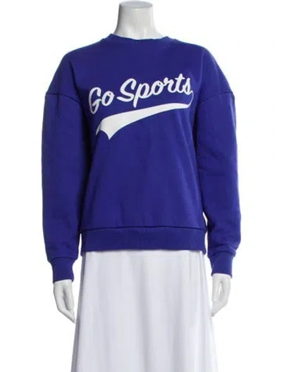 Pre-owned Favorite Daughter Graphic Print Crew Neck Sweatshirt In Purple