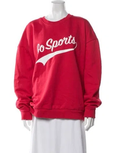 Pre-owned Favorite Daughter Graphic Print Crew Neck Sweatshirt In Red
