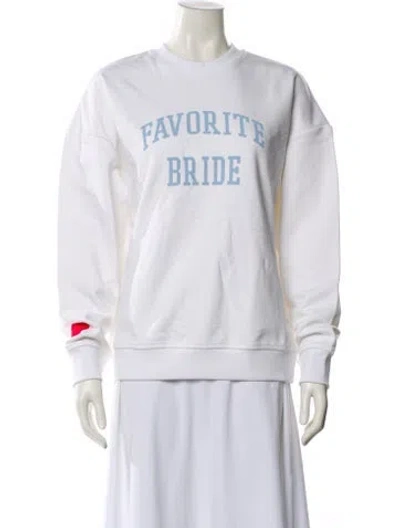 Pre-owned Favorite Daughter Graphic Print Crew Neck Sweatshirt W/ Tags In Blue