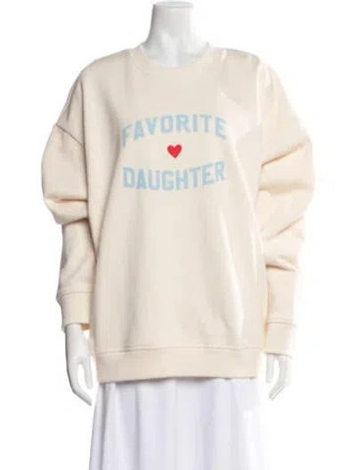 Pre-owned Favorite Daughter Graphic Print Crew Neck Sweatshirt W/ Tags In Neutrals
