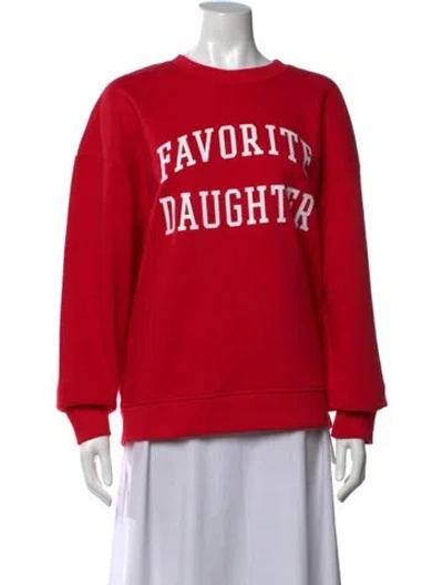 Pre-owned Favorite Daughter Graphic Print Crew Neck Sweatshirt W/ Tags In Red