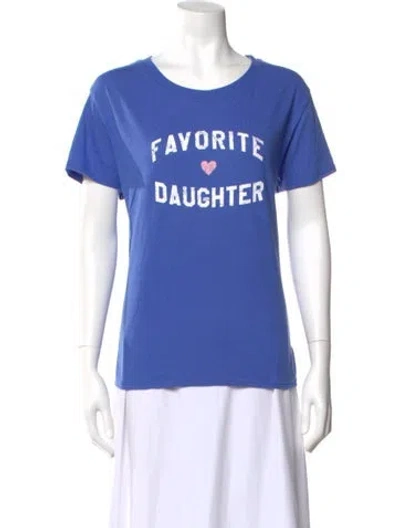 Pre-owned Favorite Daughter Graphic Print Crew Neck T-shirt In Blue