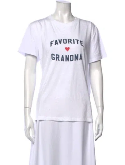 Pre-owned Favorite Daughter Graphic Print Crew Neck T-shirt In White