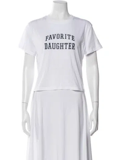 Pre-owned Favorite Daughter Graphic Print Crew Neck T-shirt In White
