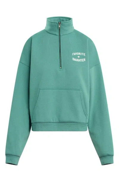 Favorite Daughter Hal Half Zip Sweatshirt In Black