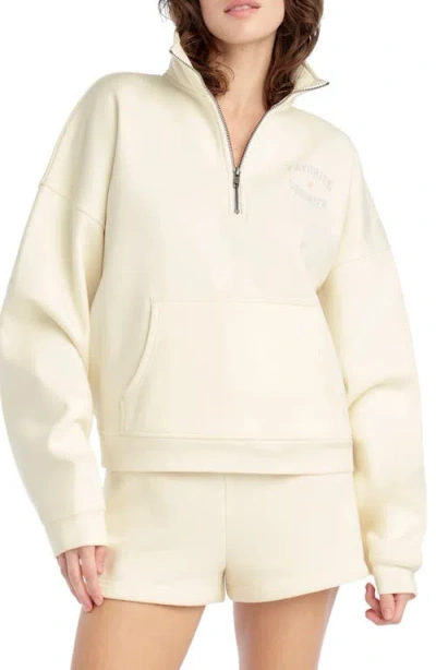 Favorite Daughter Hal Half Zip Sweatshirt In Neutral