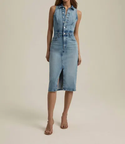 Favorite Daughter Halter City Denim Dress In Santa Barbara In Blue