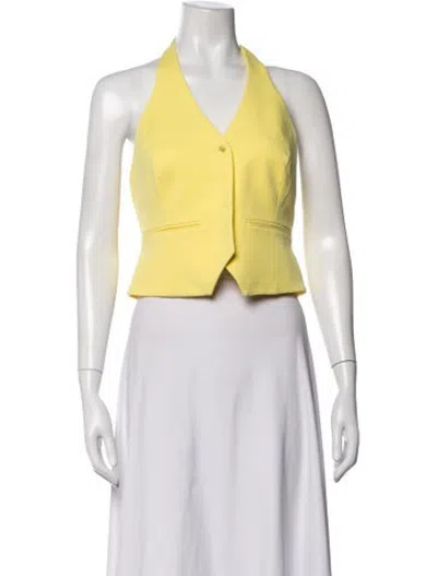 Pre-owned Favorite Daughter Halterneck Sleeveless Top In Yellow