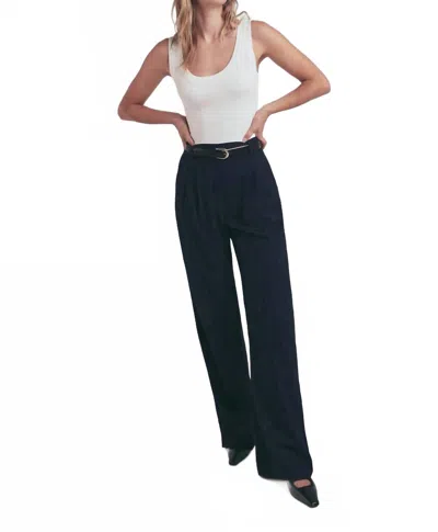 Favorite Daughter High Rise Pants In Navy Pinstripe In Blue