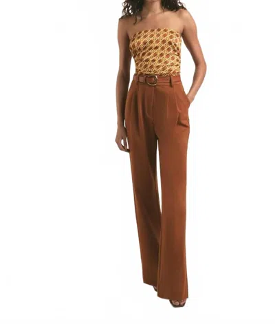 Favorite Daughter High Rise Wide Leg Pant In Equestrian Saddle In Brown