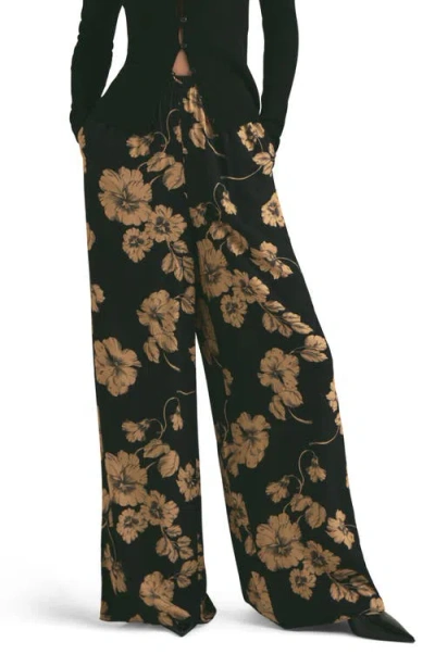 Favorite Daughter High Waist Wide Leg Pants In Noir Fleur