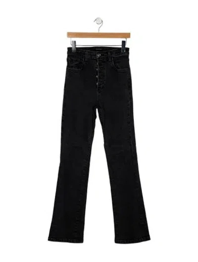 Pre-owned Favorite Daughter High-rise Flared Jeans In Black