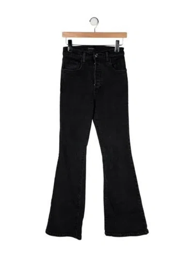 Pre-owned Favorite Daughter High-rise Flared Jeans In Black