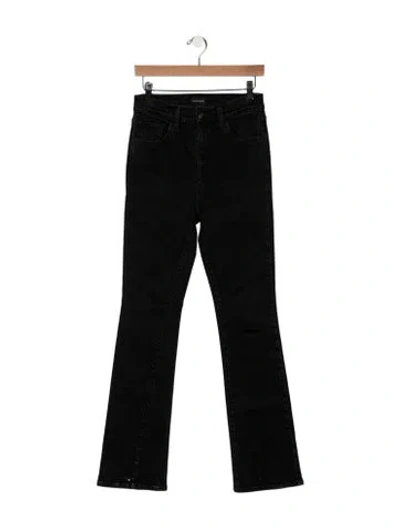 Pre-owned Favorite Daughter High-rise Flared Jeans In Black