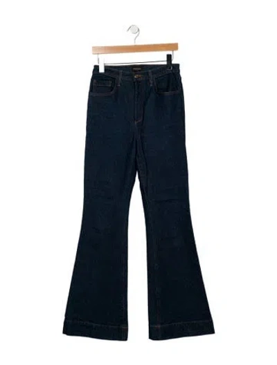 Pre-owned Favorite Daughter High-rise Flared Jeans In Blue