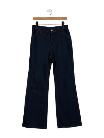 Pre-owned Favorite Daughter High-rise Flared Jeans In Blue
