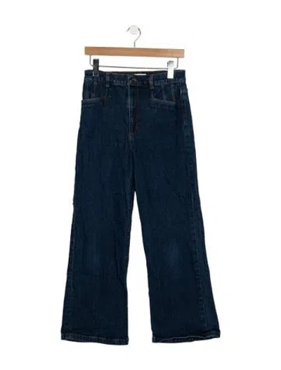 Pre-owned Favorite Daughter High-rise Flared Jeans In Blue