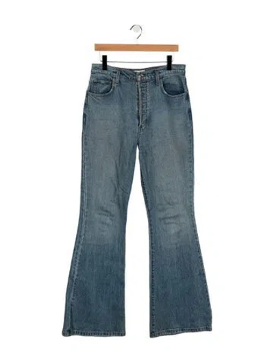 Pre-owned Favorite Daughter High-rise Flared Jeans In Blue