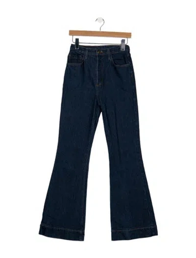 Pre-owned Favorite Daughter High-rise Flared Jeans In Blue