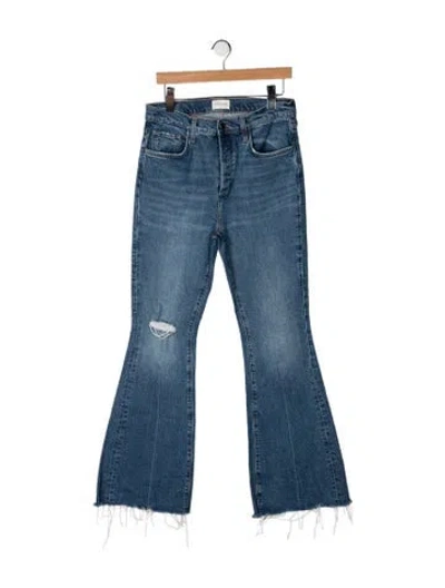 Pre-owned Favorite Daughter High-rise Flared Jeans In Blue