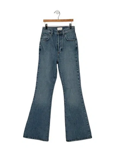 Pre-owned Favorite Daughter High-rise Flared Jeans In Blue