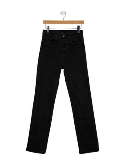 Pre-owned Favorite Daughter High-rise Straight Leg Jeans In Black