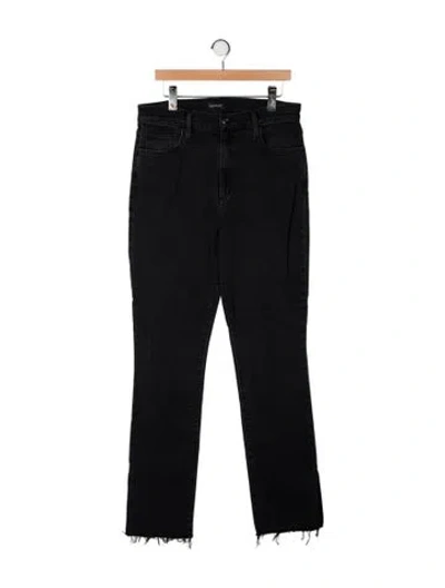 Pre-owned Favorite Daughter High-rise Straight Leg Jeans In Black