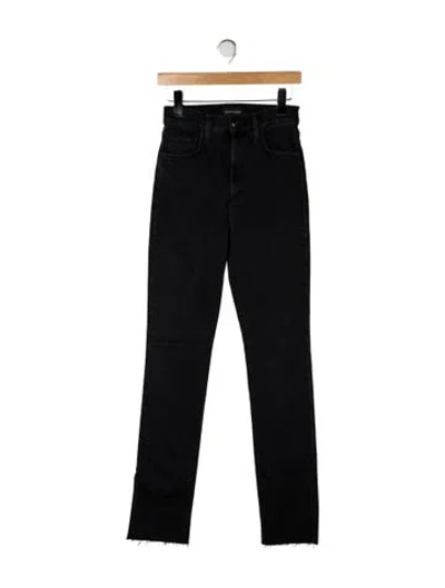 Pre-owned Favorite Daughter High-rise Straight Leg Jeans In Black