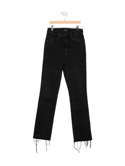 Pre-owned Favorite Daughter High-rise Straight Leg Jeans In Black