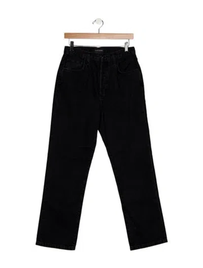 Pre-owned Favorite Daughter High-rise Straight Leg Jeans In Black