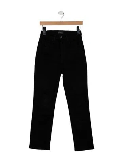 Pre-owned Favorite Daughter High-rise Straight Leg Jeans In Black