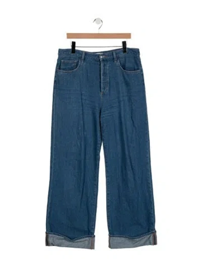 Pre-owned Favorite Daughter High-rise Straight Leg Jeans In Blue
