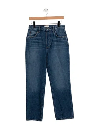 Pre-owned Favorite Daughter High-rise Straight Leg Jeans In Blue