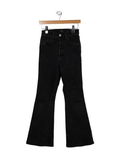 Pre-owned Favorite Daughter High-rise Wide Leg Jeans In Black