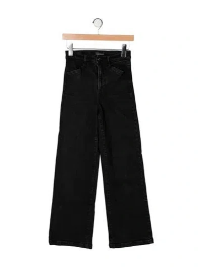 Pre-owned Favorite Daughter High-rise Wide Leg Jeans In Black
