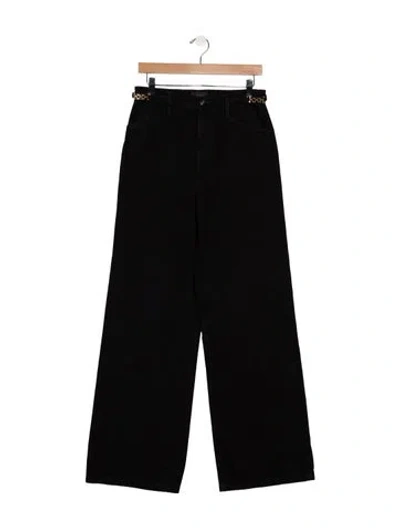Pre-owned Favorite Daughter High-rise Wide Leg Jeans In Black