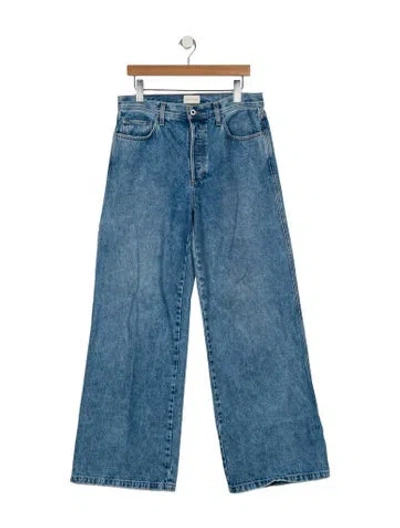 Pre-owned Favorite Daughter High-rise Wide Leg Jeans In Blue