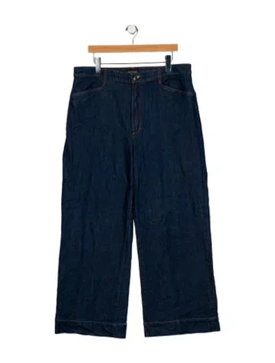 Pre-owned Favorite Daughter High-rise Wide Leg Jeans In Blue