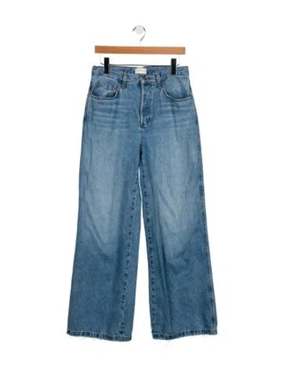 Pre-owned Favorite Daughter High-rise Wide Leg Jeans In Blue