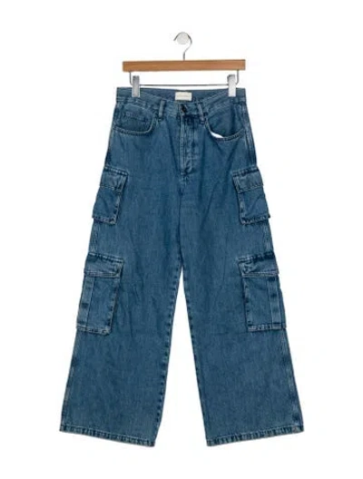 Pre-owned Favorite Daughter High-rise Wide Leg Jeans In Blue