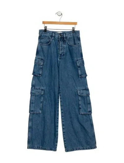 Pre-owned Favorite Daughter High-rise Wide Leg Jeans In Blue