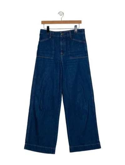 Pre-owned Favorite Daughter High-rise Wide Leg Jeans In Blue